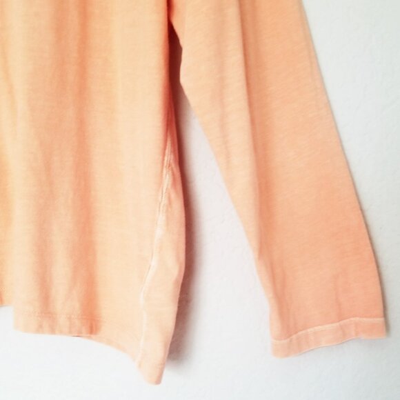 Free People We The Free Be Free Longline Tunic Top M 100% Cotton Orange Sorbet - Picture 11 of 14